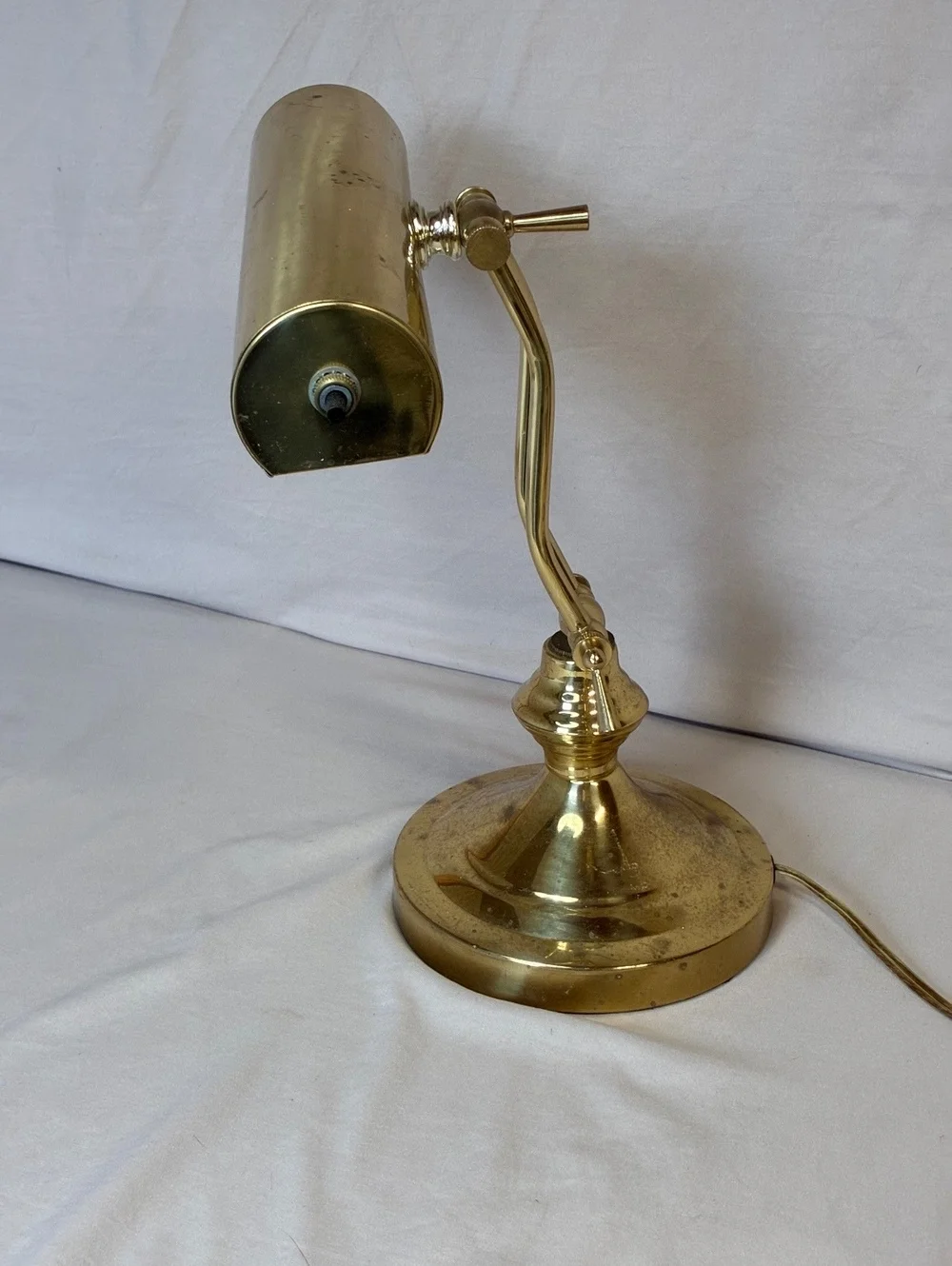 Vintage Brass Desk Lamp with Adjustable Arm and shade